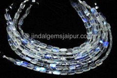 White Rainbow far faceted chicklet beads